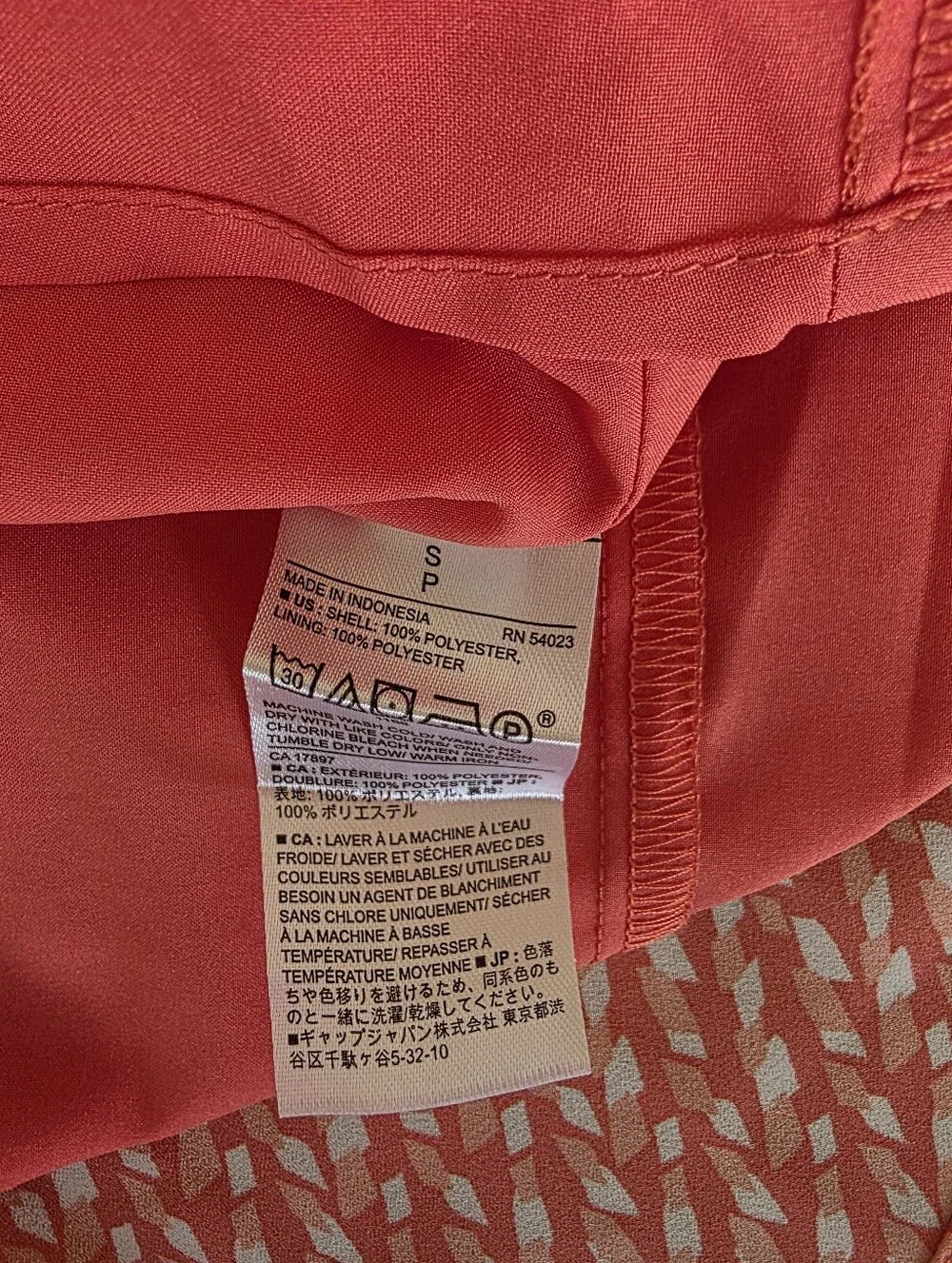 Banana Republic Coral Patterned V-Neck Swing Dress